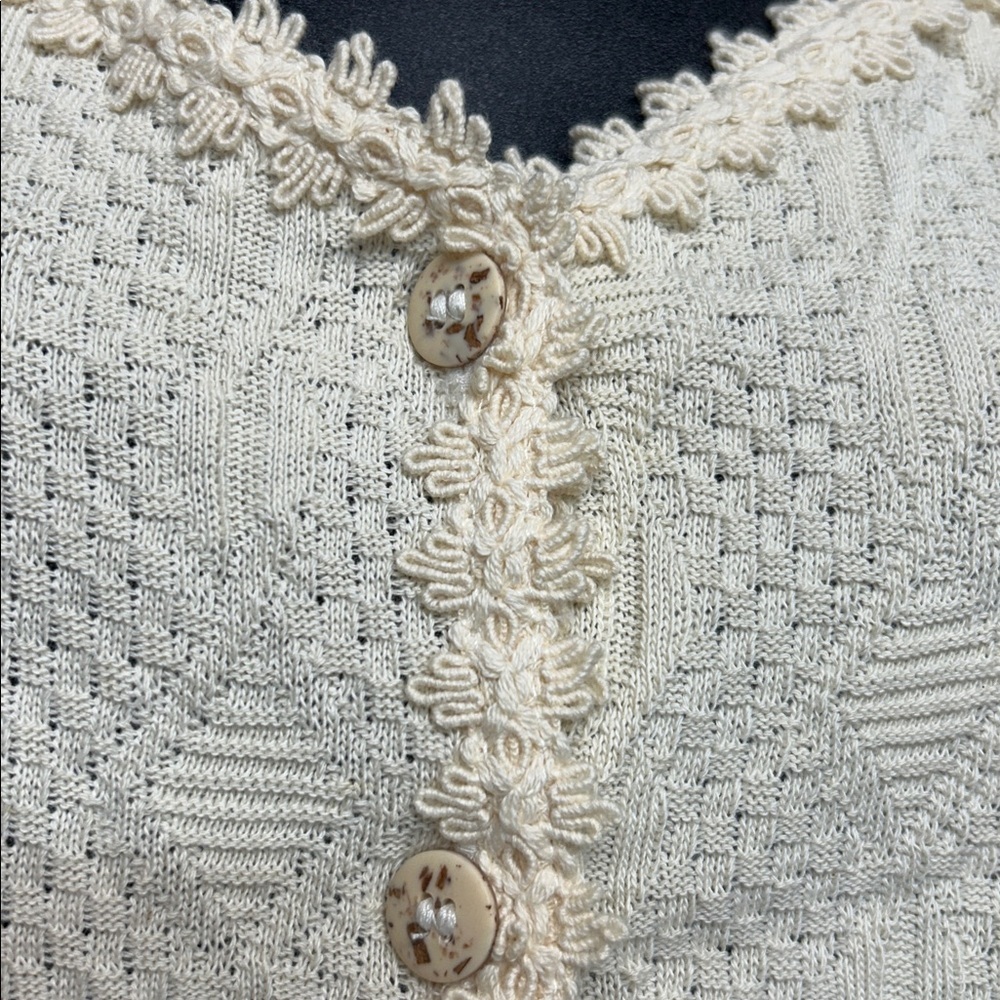 CreamOscar Hackman knitwear 100% cotton small festival tank top boho NWT - Picture 6 of 9